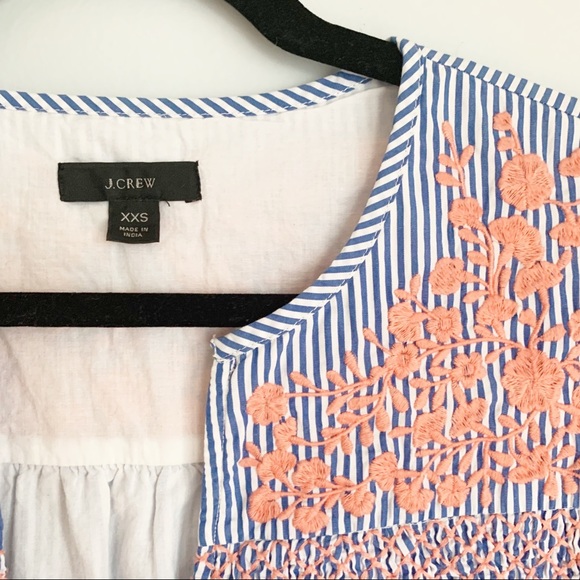 J.Crew Seersucker Dress with Ruffle Hem Size Extra Extra Small (runs large) - Picture 5 of 6